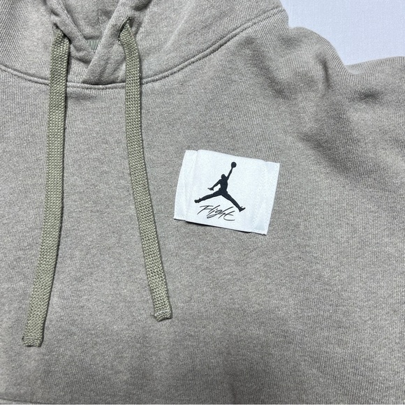 Nike Air Jordan Essential Cropped Sweatshirt Hoodie Women S Gray Pullover Flight - Picture 3 of 8